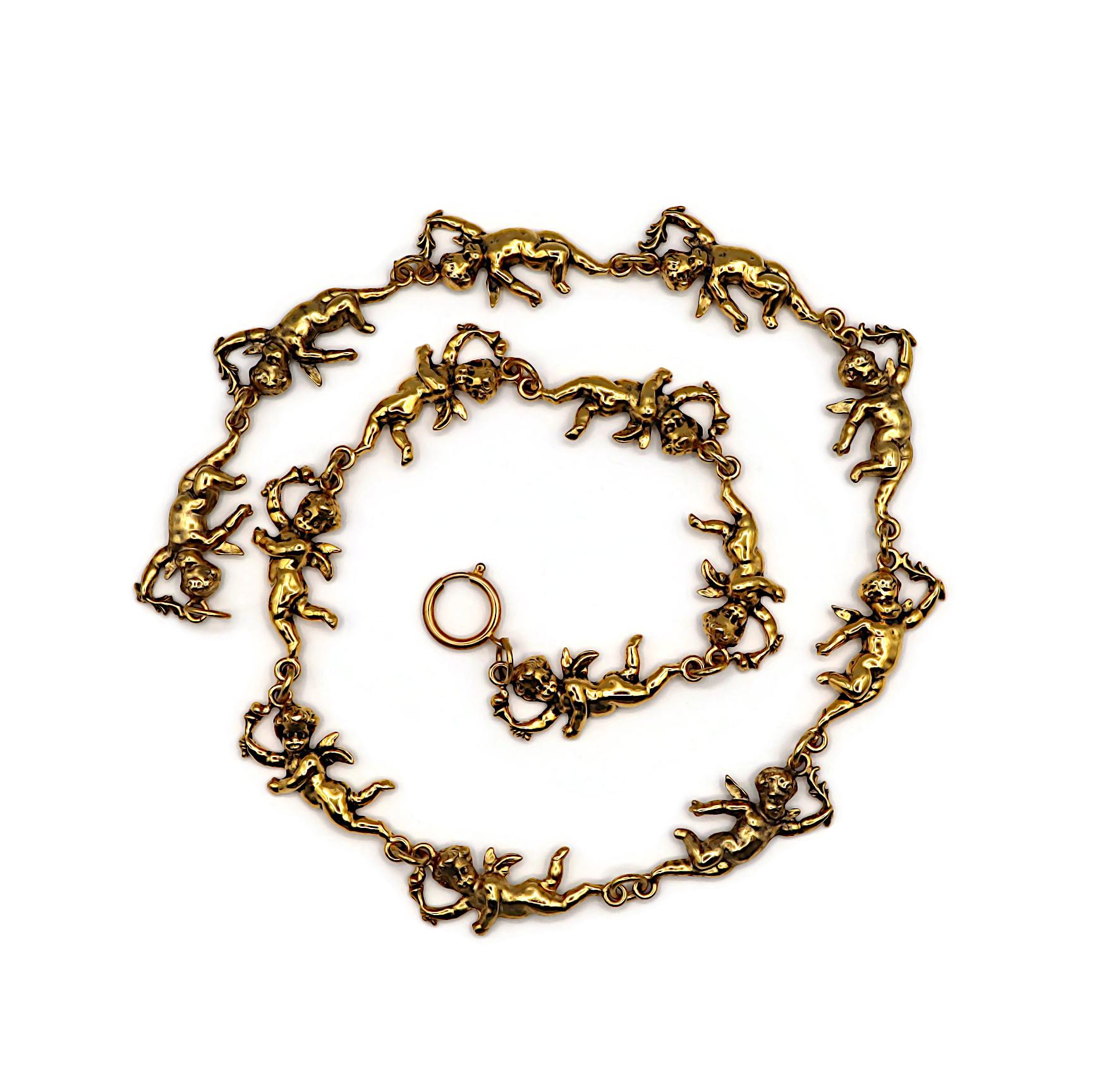 MOSCHINO Collier chérubin vintage en or vieilli Bon état - En vente à Nice, FR