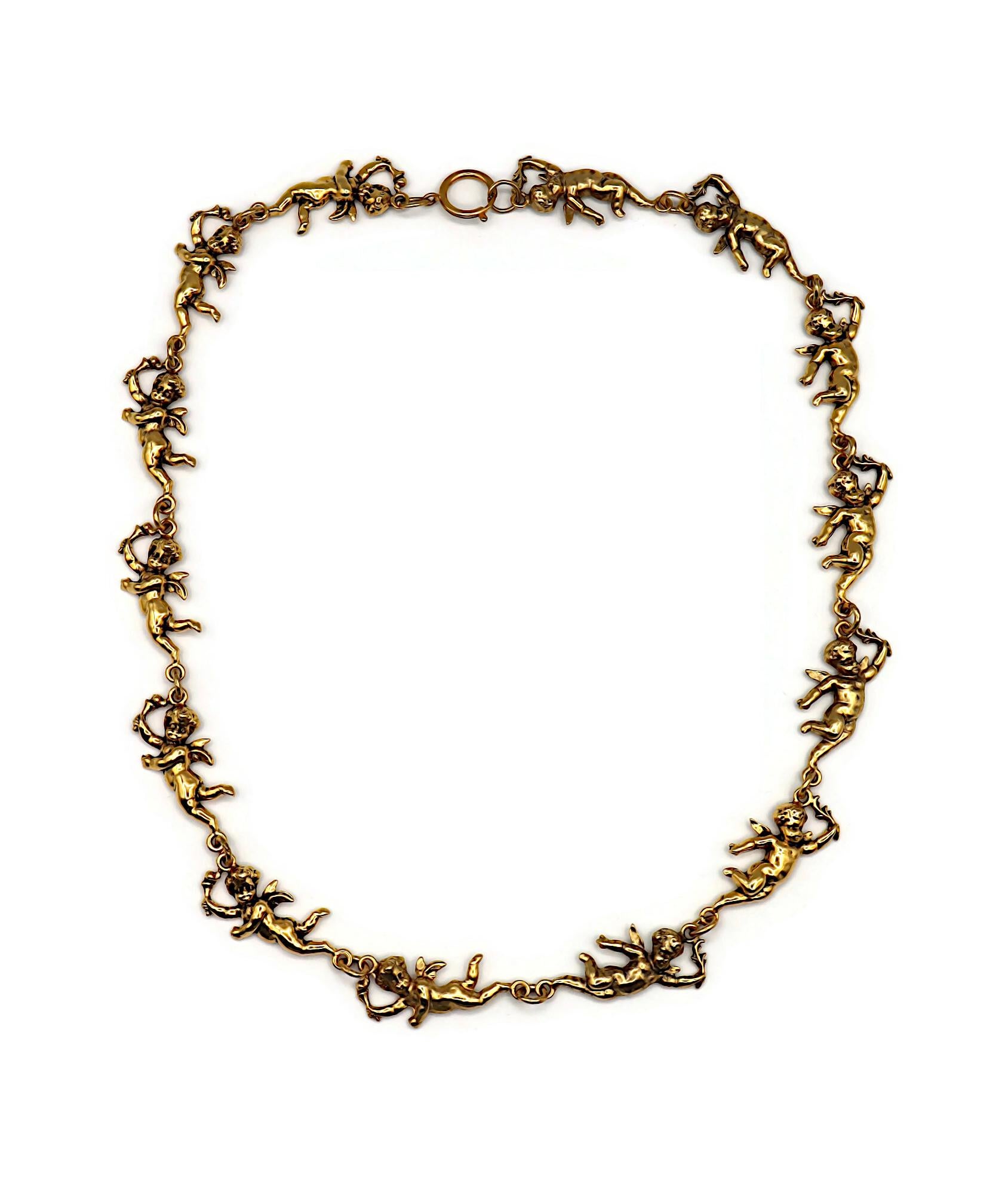 MOSCHINO Collier chérubin vintage en or vieilli Pour femmes en vente