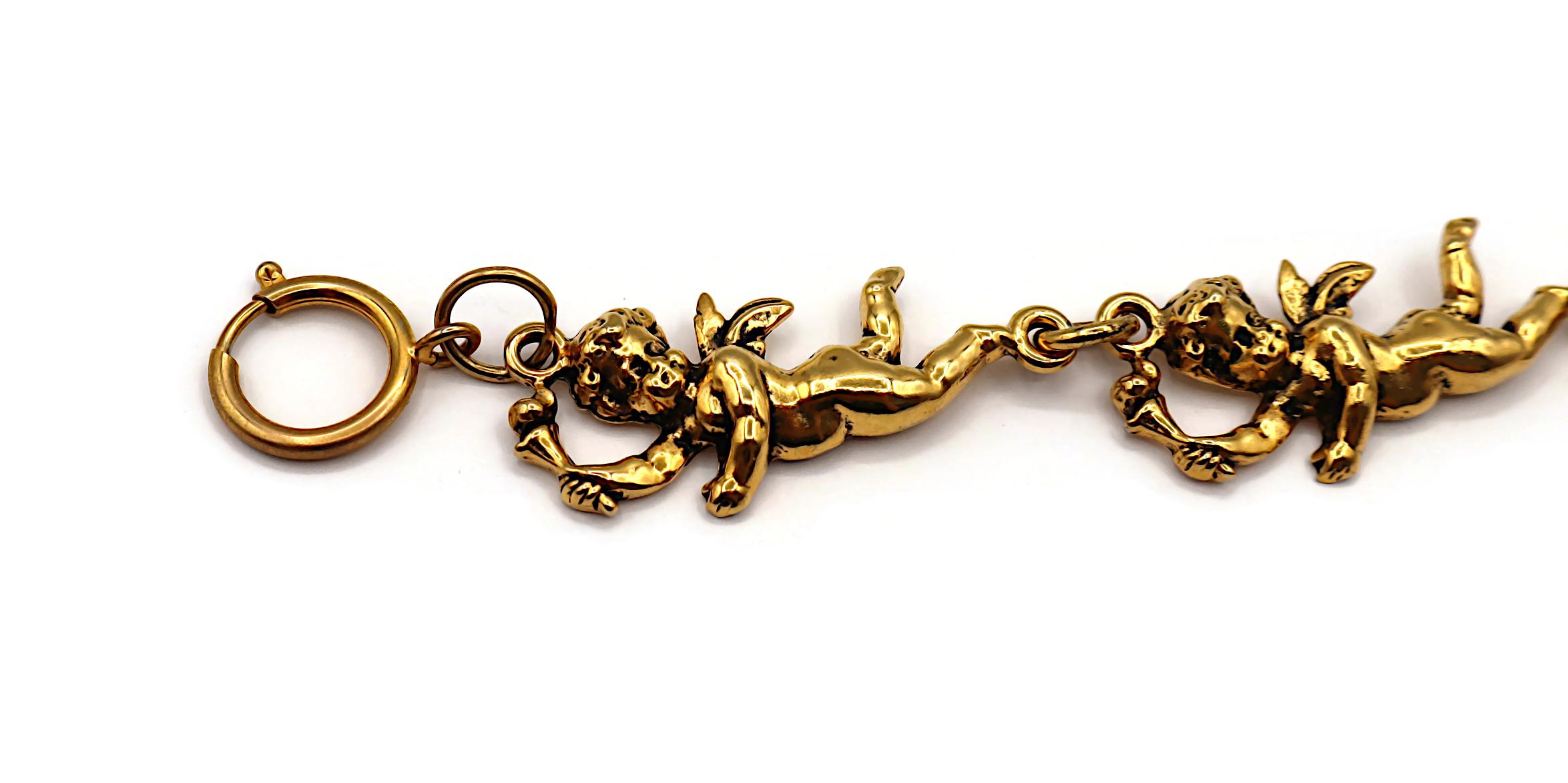 MOSCHINO Collier chérubin vintage en or vieilli en vente 1