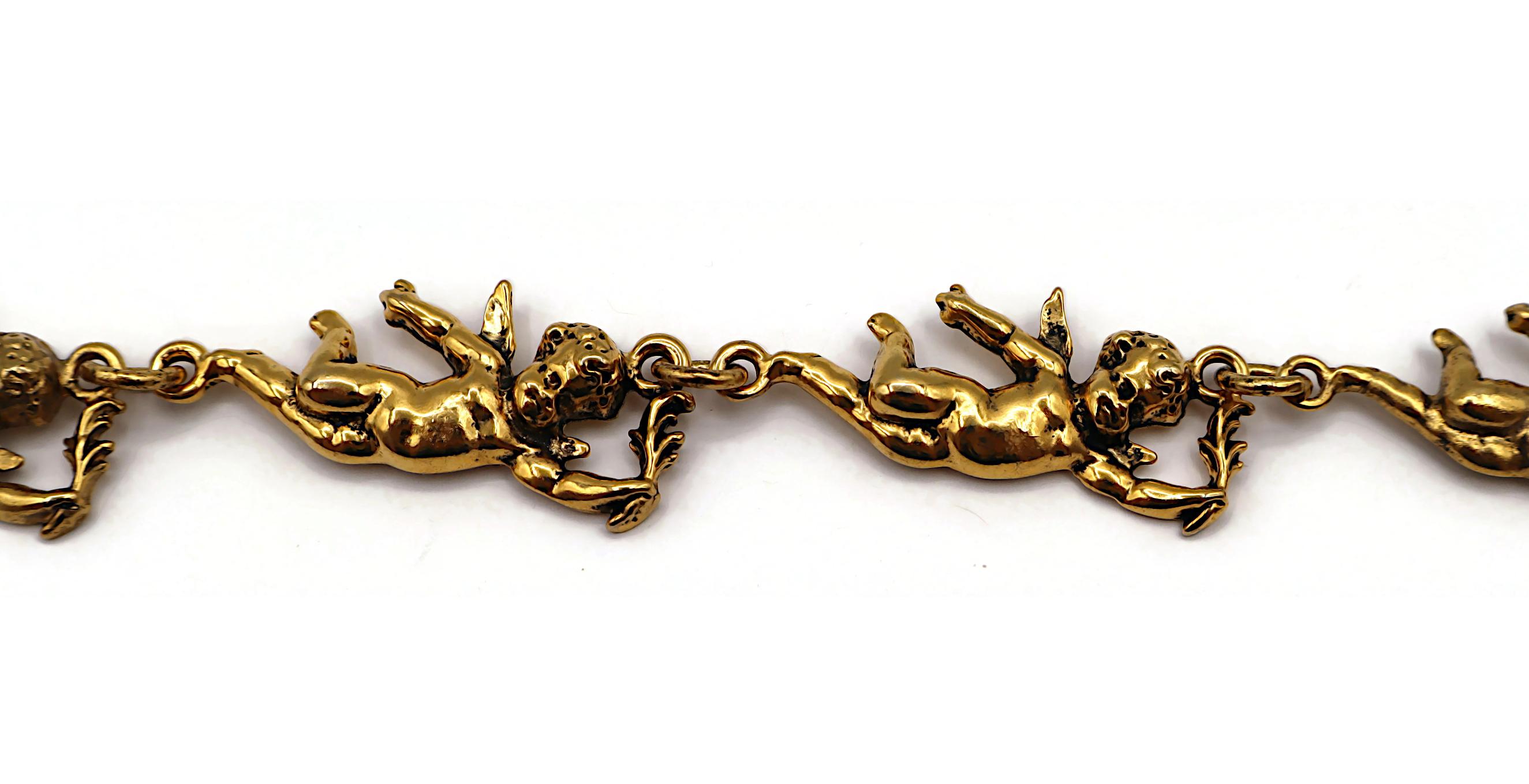 MOSCHINO Collier chérubin vintage en or vieilli en vente 5