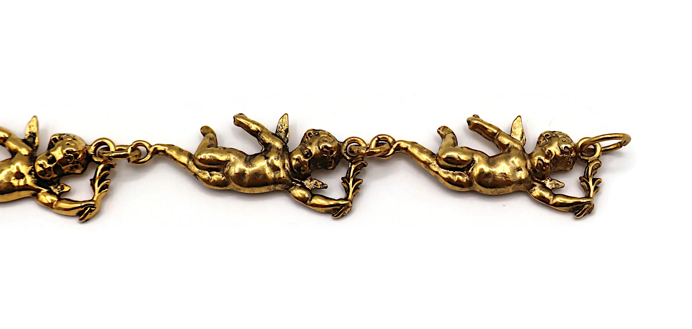 MOSCHINO Collier chérubin vintage en or vieilli en vente 6