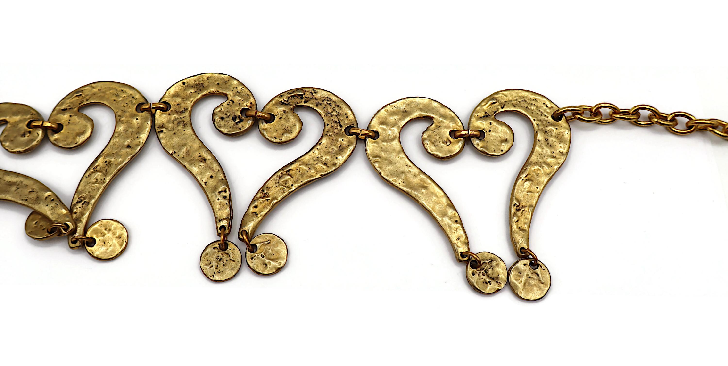 MOSCHINO Vintage Antiquities Gold Ton Fragezeichen Gürtel im Angebot 4