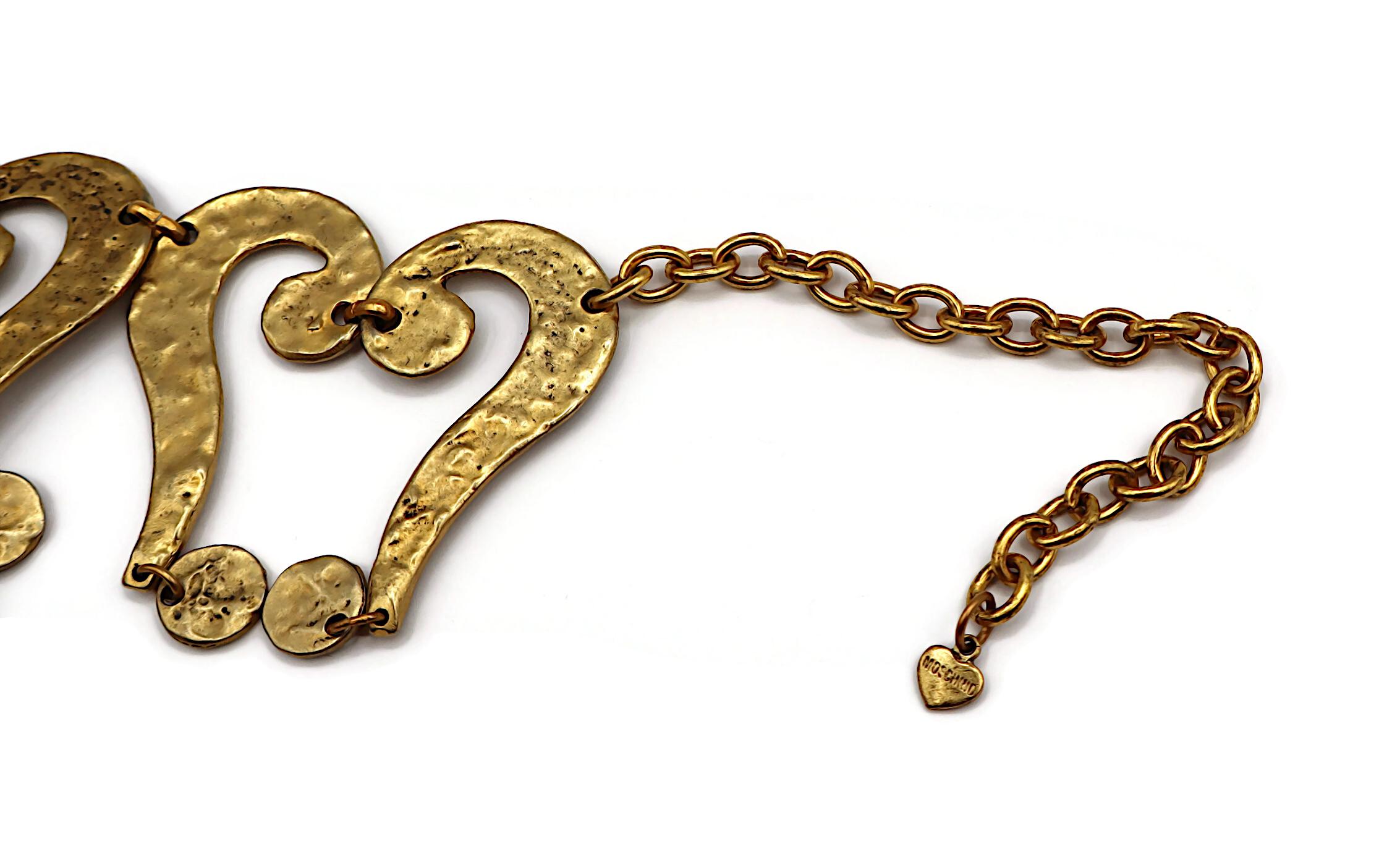 MOSCHINO Vintage Antiquities Gold Ton Fragezeichen Gürtel im Angebot 5