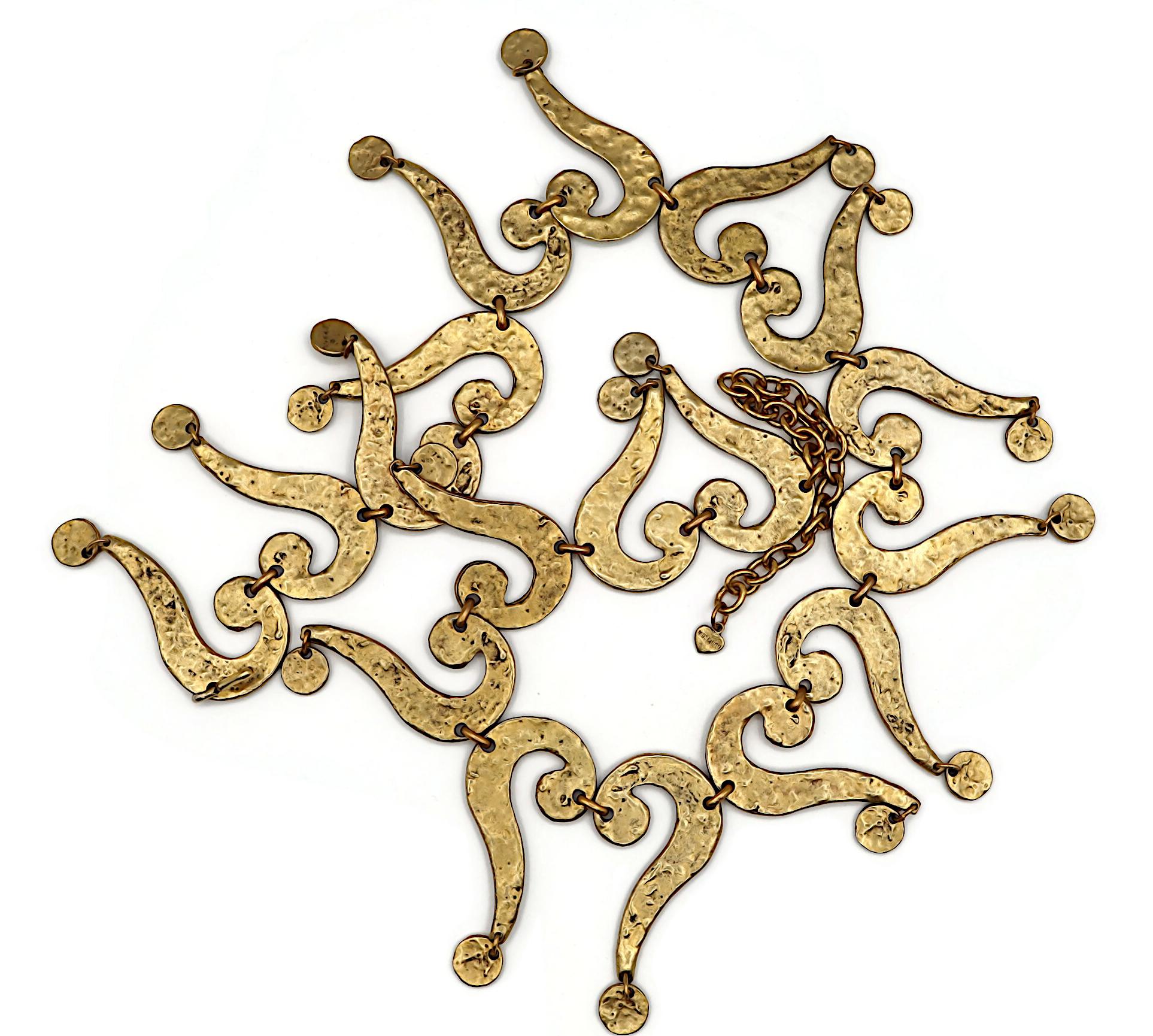 MOSCHINO Vintage Antiquities Gold Ton Fragezeichen Gürtel im Angebot 6