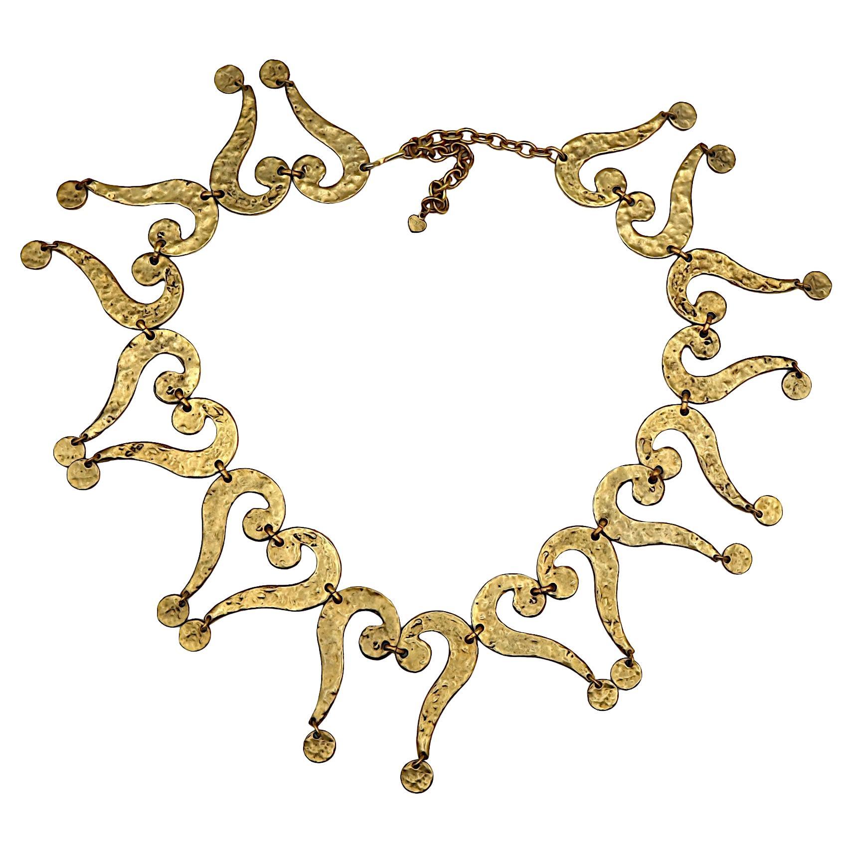 MOSCHINO Vintage Antiquities Gold Ton Fragezeichen Gürtel im Angebot