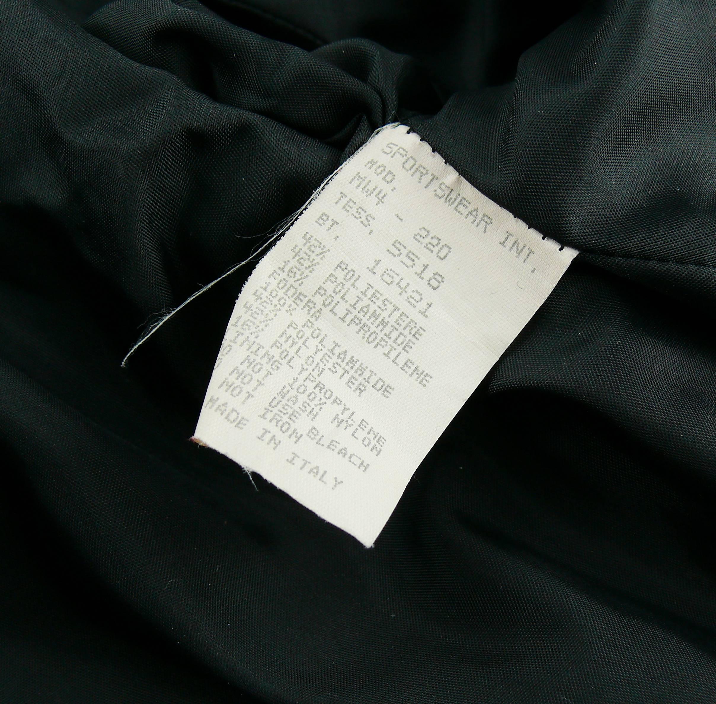 Moschino Vintage Black Chain Design Nylon Blend Padded Jacket  6
