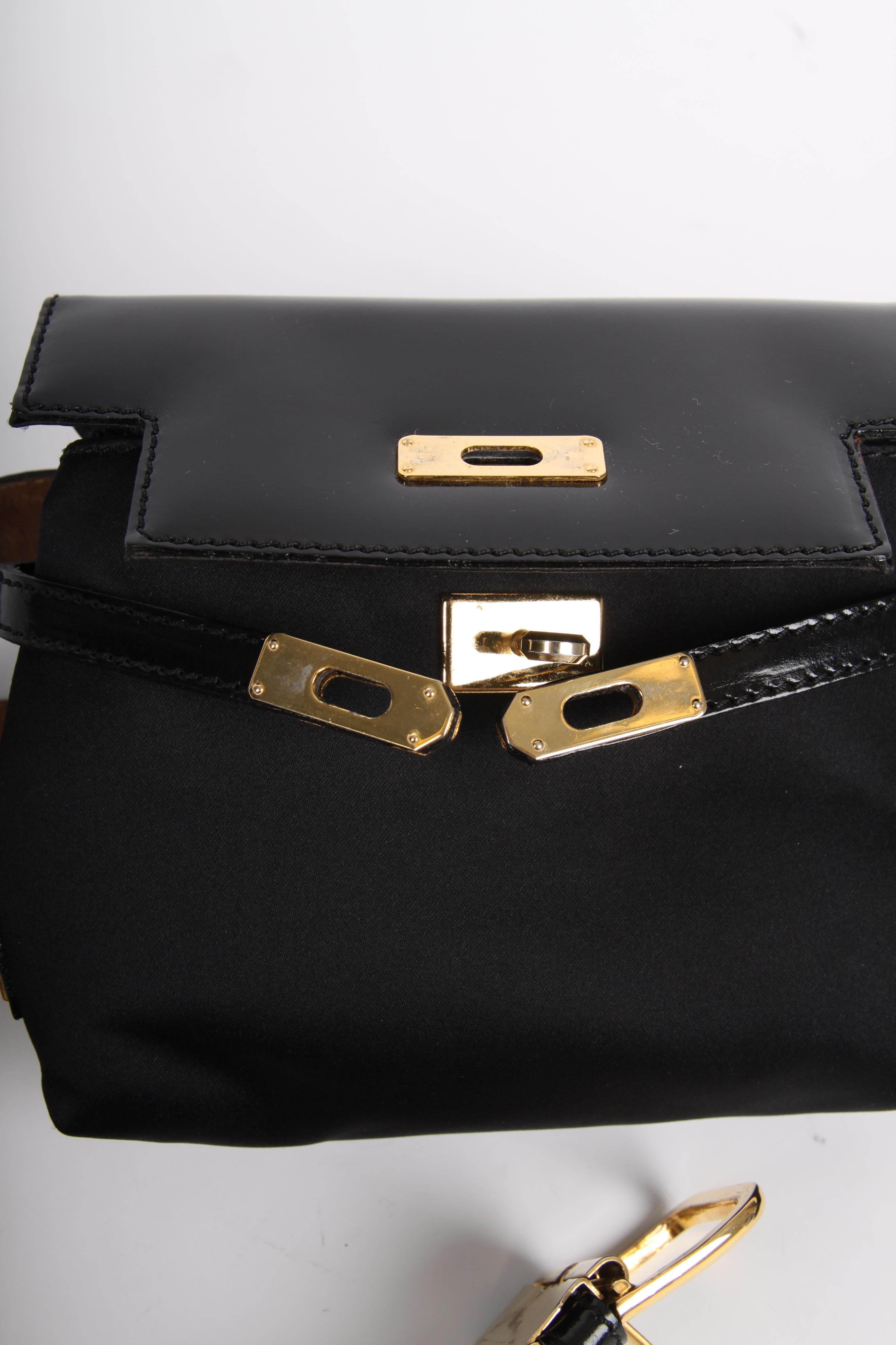 Moschino Vintage black Mini Belt Bag with Peace / Love Belt For Sale 2