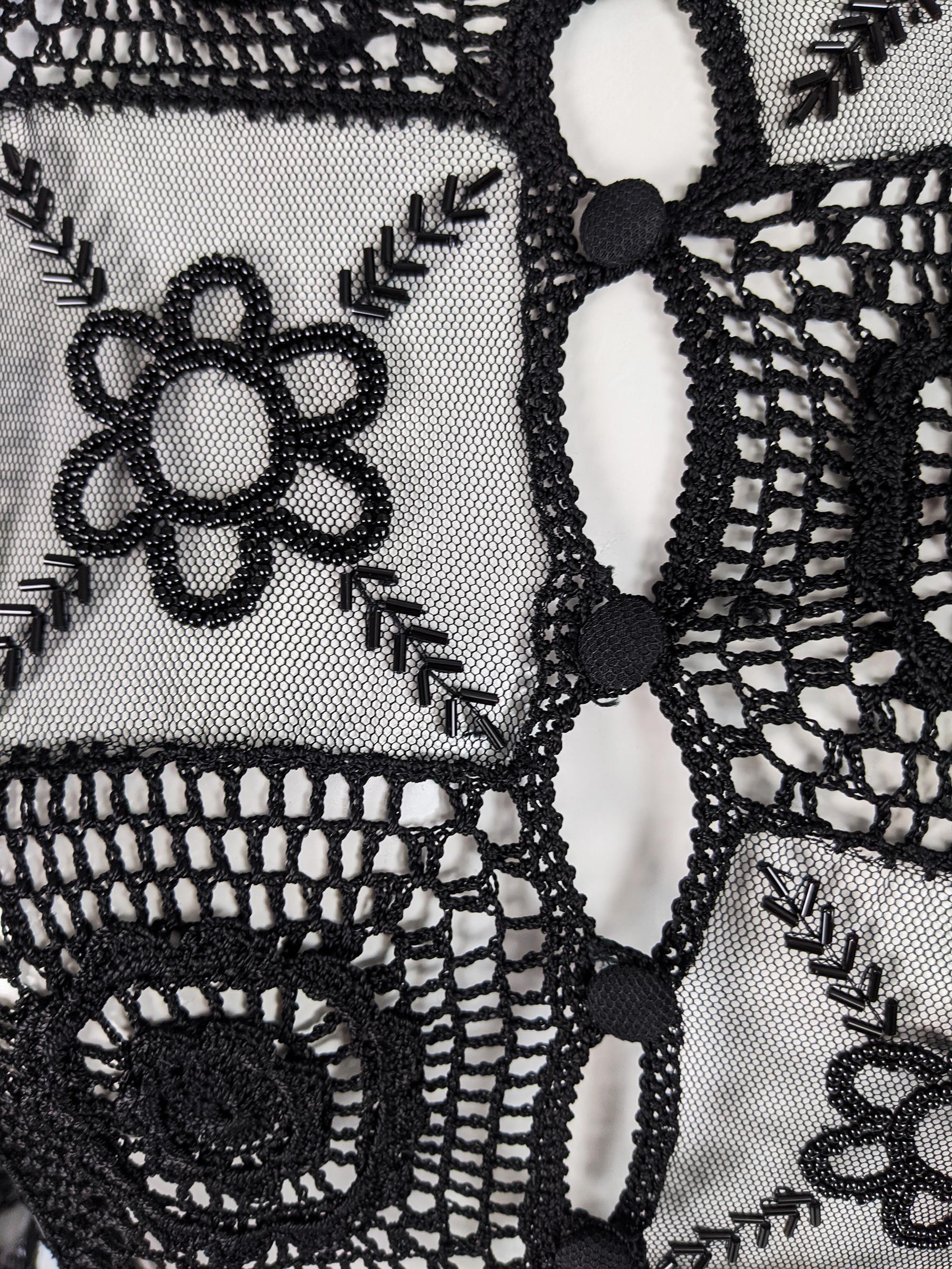 black mesh cardigan