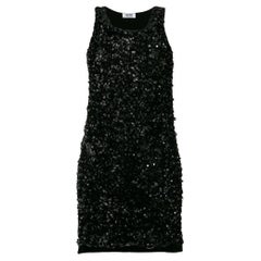 Chanel Monochrome Checkered Sequin Mini Dress M at 1stDibs