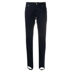 Moschino Vintage blue cotton five pockets skinny 90s trousers
