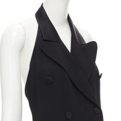 MOSCHINO Vintage Cheap Chic halter backless double breasted slit jumpsuit IT42 M