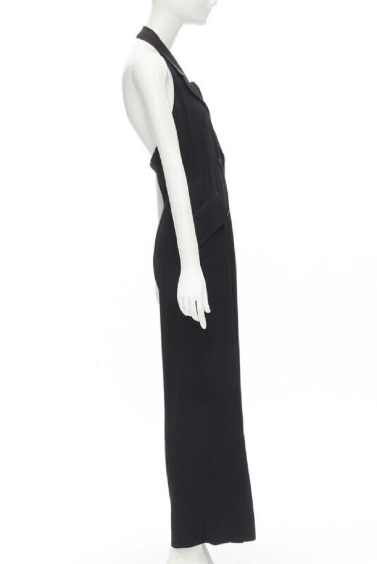 MOSCHINO Vintage Cheap Chic halter backless double breasted slit jumpsuit IT42 M In Excellent Condition For Sale In Hong Kong, NT
