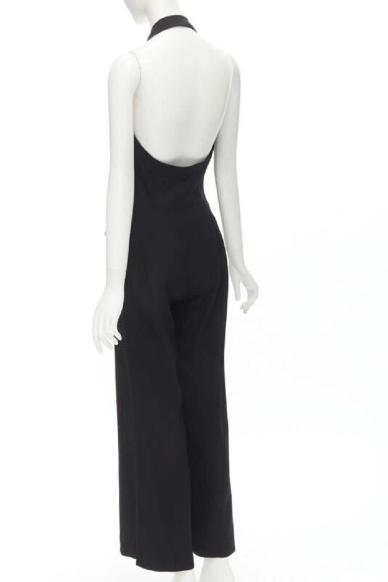MOSCHINO Vintage Cheap Chic halter backless double breasted slit jumpsuit IT42 M For Sale 1