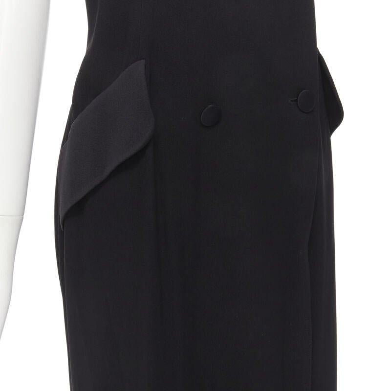 MOSCHINO Vintage Cheap Chic halter backless double breasted slit jumpsuit IT42 M For Sale 2