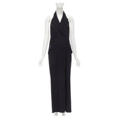 MOSCHINO Used Cheap Chic halter backless double breasted slit jumpsuit IT42 M