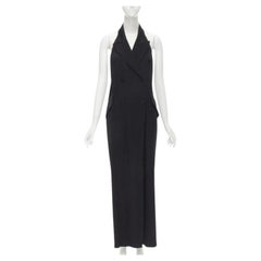 MOSCHINO Vintage Cheap Chic halter backless double breasted slit jumpsuit IT42 M