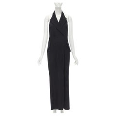 MOSCHINO Vintage Cheap Chic halter backless double breasted slit jumpsuit IT42 M