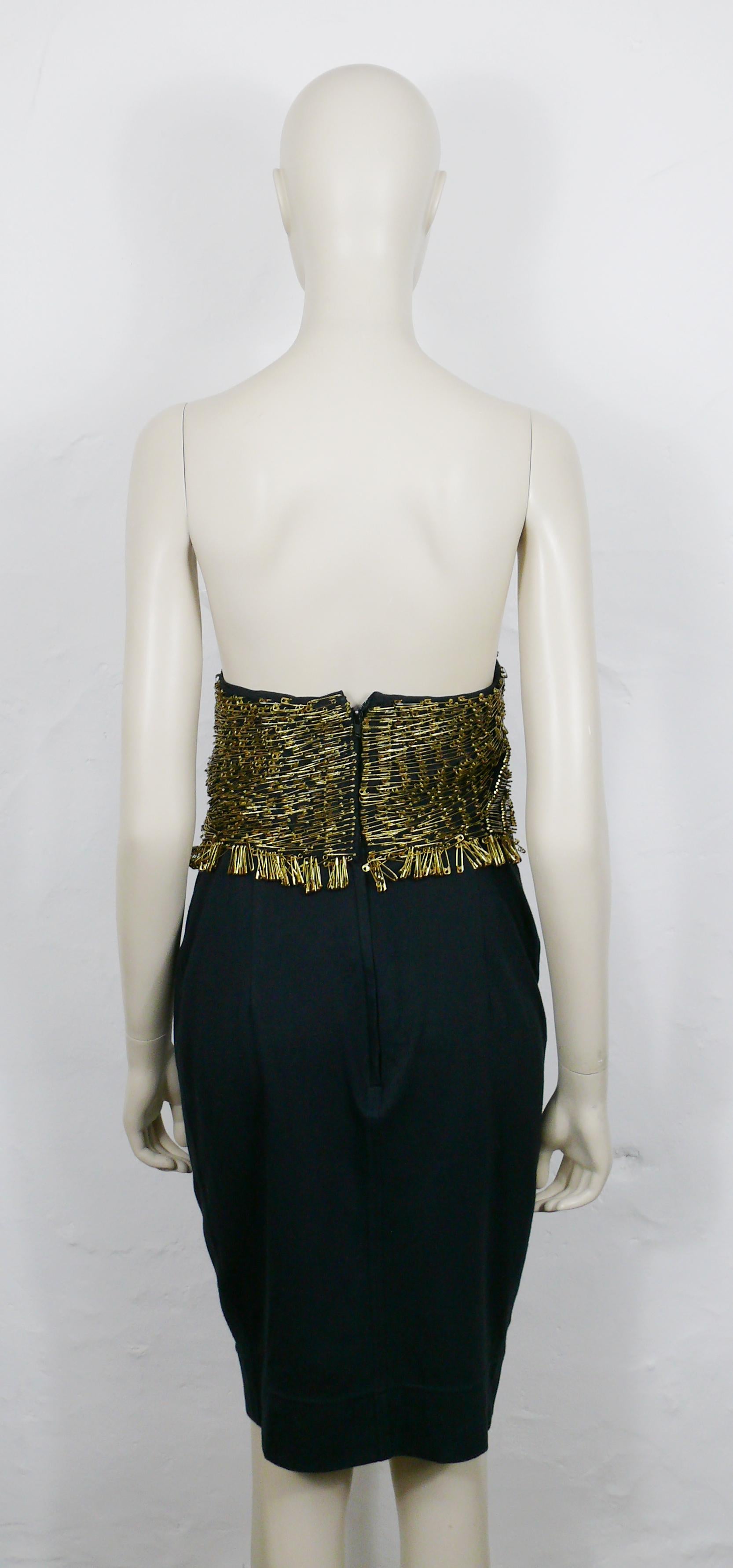 MOSCHINO Vintage Documented Safety Pin Bustier Dress US Size 10 For Sale 2