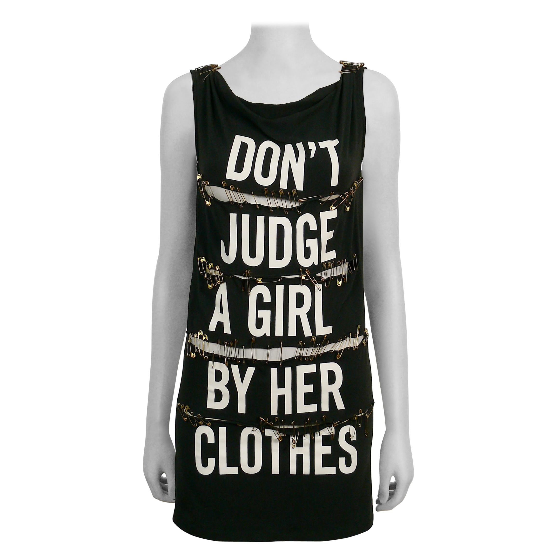 Moschino Vintage Don't Judge a Girl by her Clothes Mini Dress US Size 6