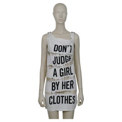 Moschino Vintage Non giudicare una ragazza dai suoi vestiti Mini Dress US Taglia 6