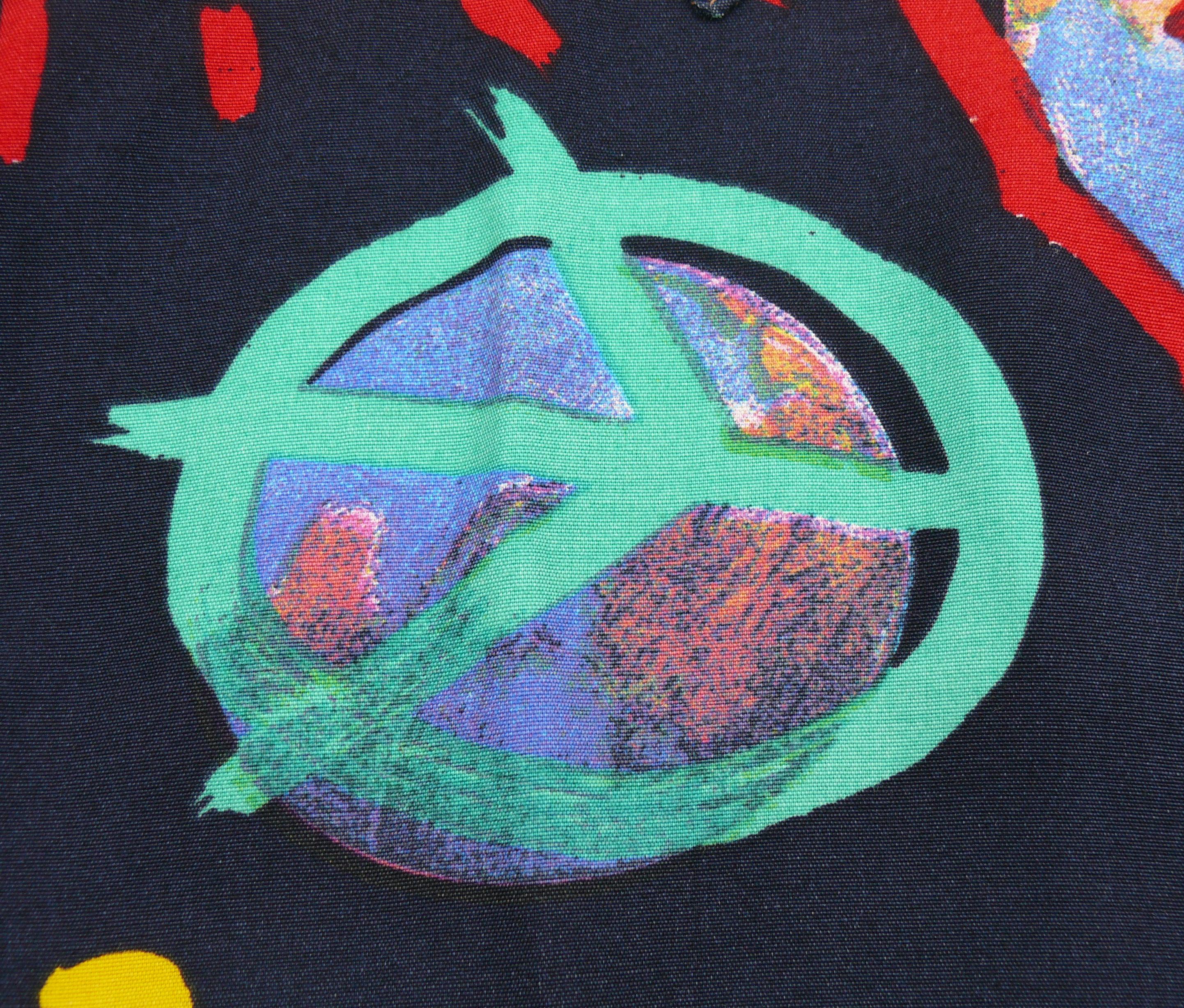 Moschino Vintage Earth Peace Smiley Anarchy... Print Shirt For Sale 4