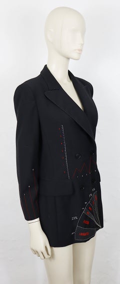 MOSCHINO Vintage Embroidered Metrics "You Can't Judge a Girl By Her Suit" Blazer