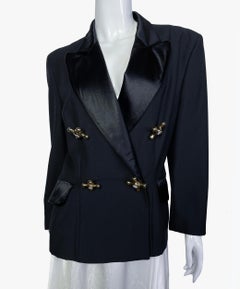 Moschino Vintage Faucet Buttons Black Blazer, 1990s