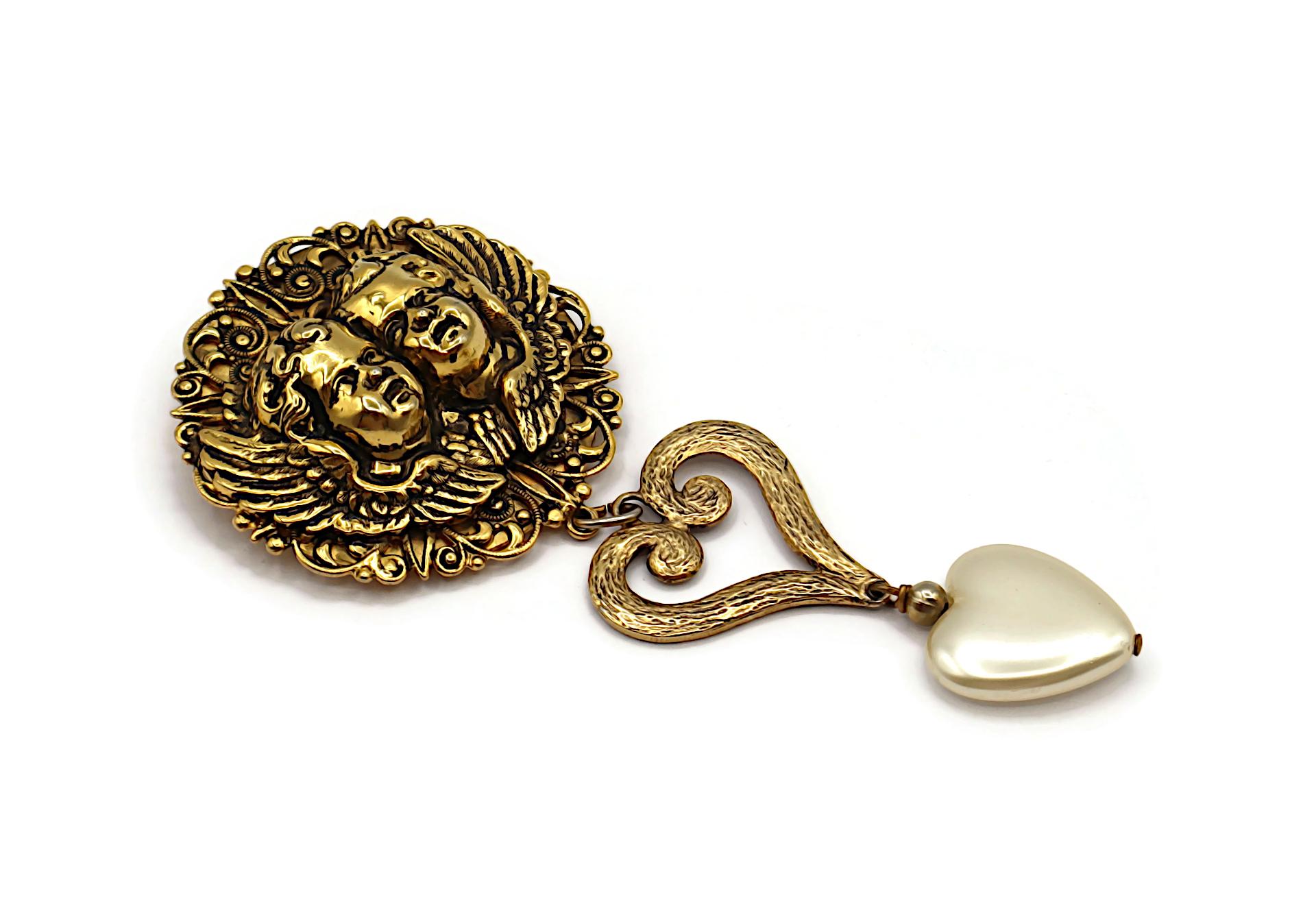 MOSCHINO Broche Ange Vintage Ton Or Pour femmes en vente
