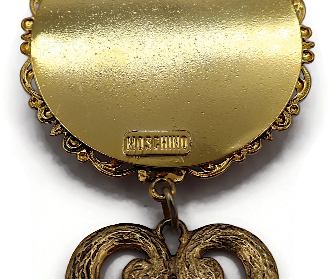 MOSCHINO Broche Ange Vintage Ton Or en vente 3