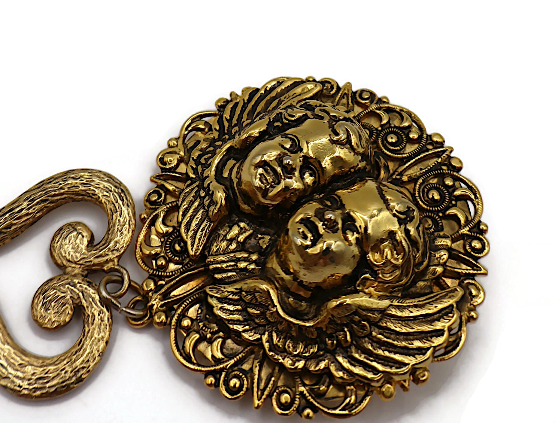 MOSCHINO Broche Ange Vintage Ton Or en vente 4