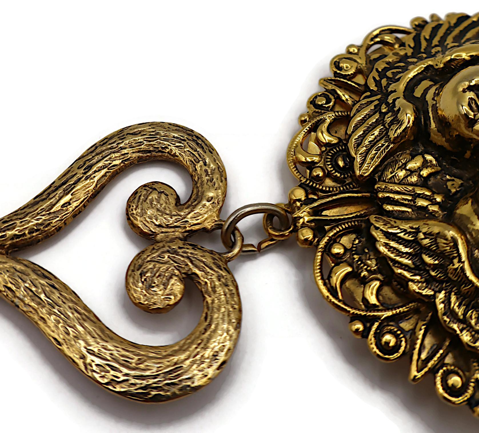 MOSCHINO Broche Ange Vintage Ton Or en vente 5