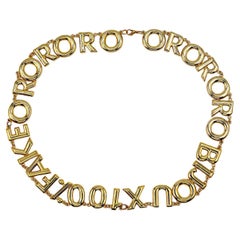 MOSCHINO Vintage Goldfarbene Vintage-Halskette „Oro Bijoux 100% Fake“