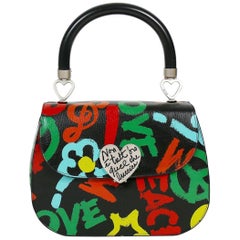 Moschino Used Graffitis Non E Tutt'Oro Quello Che Luccia Leather Handbag