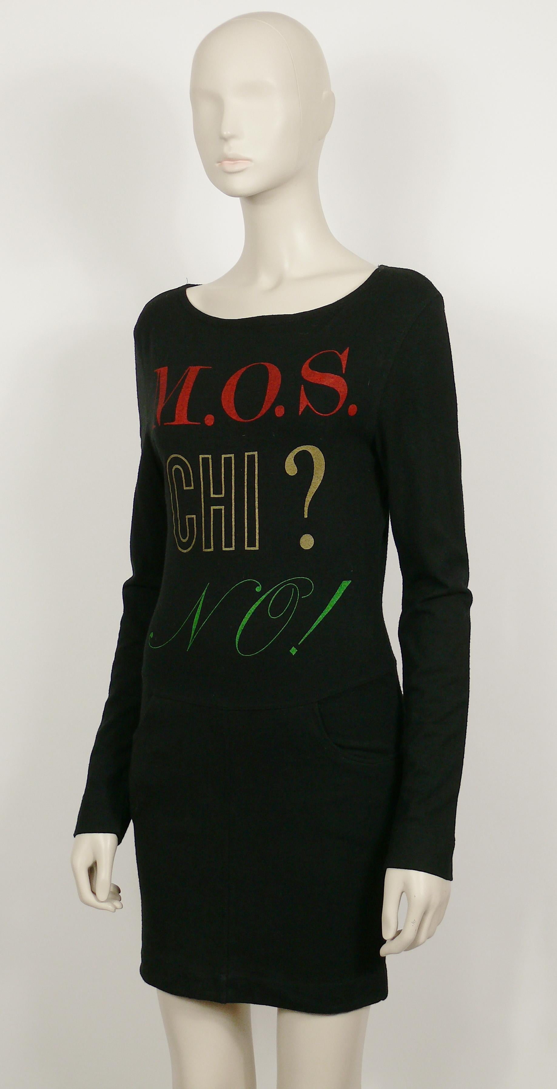 Moschino Vintage Grafikdruck „M.O.S. CHI? NO!