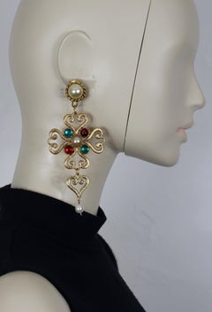 MOSCHINO Vintage Heart Dangling Earrings