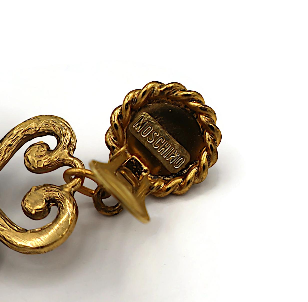MOSCHINO Vintage Heart Dangling Earrings For Sale 4