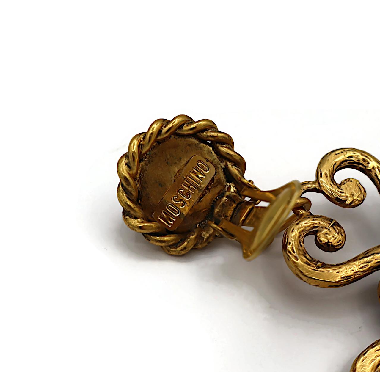 MOSCHINO Vintage Heart Dangling Earrings For Sale 5