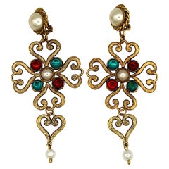 MOSCHINO Vintage Heart Dangling Earrings