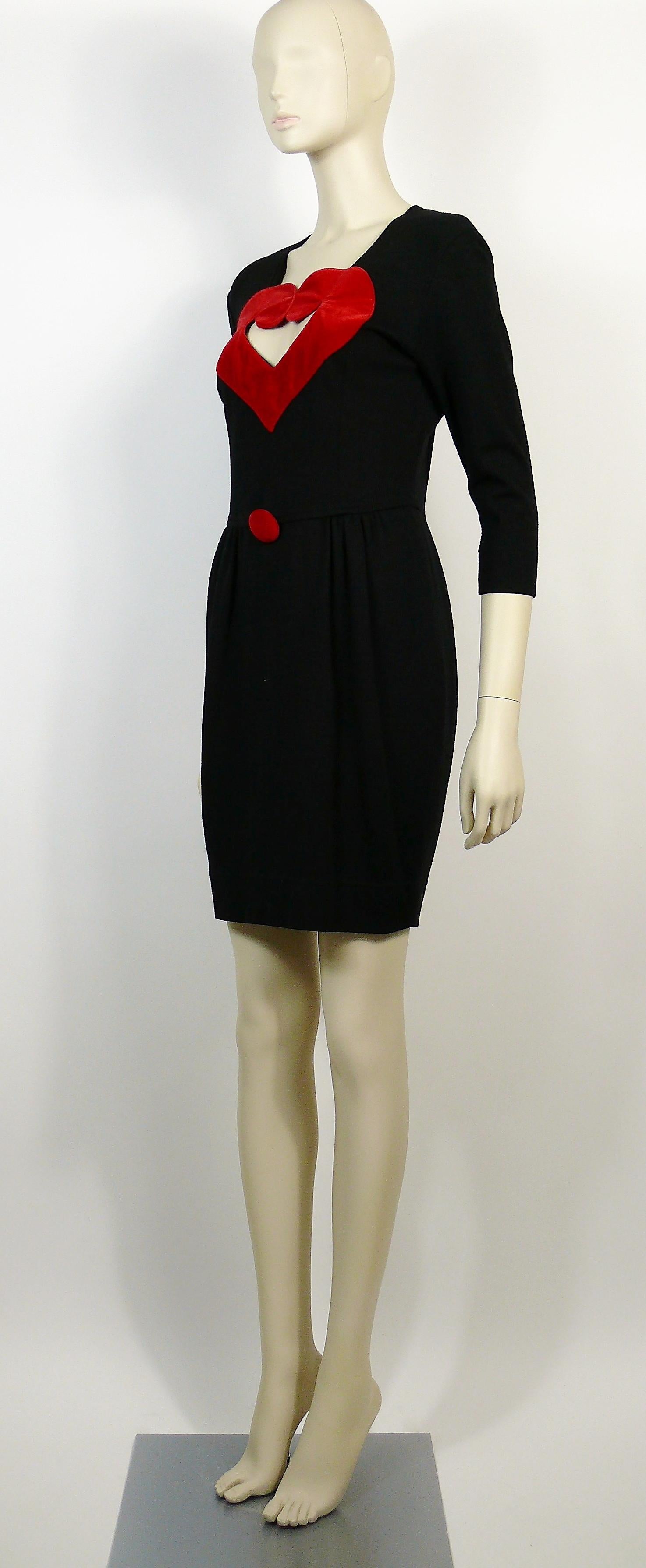 Black Moschino Vintage Heart Dress US Size 8 For Sale