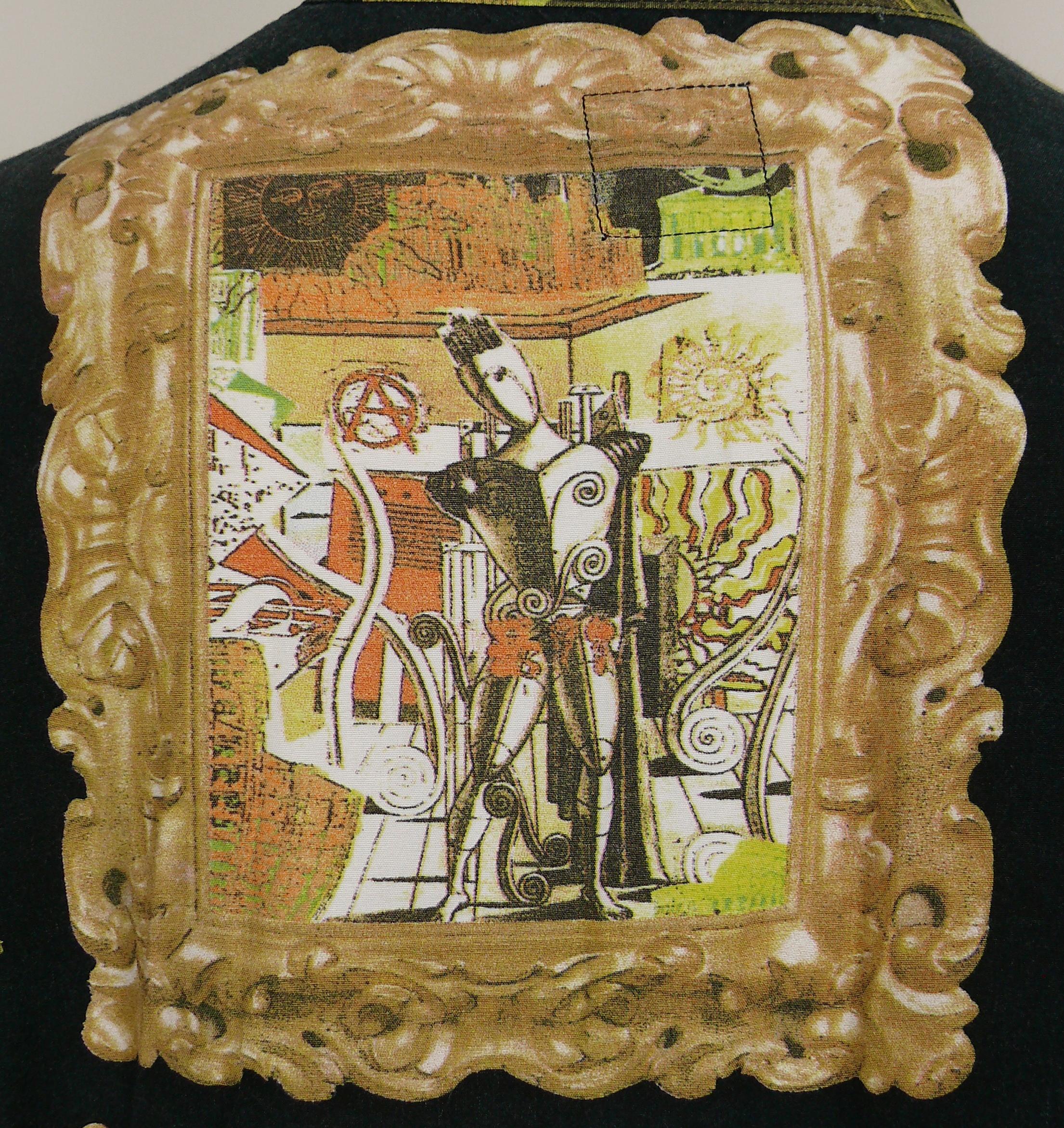Moschino Vintage Iconic 90s Frame Art Gallery Shirt Size L For Sale 4