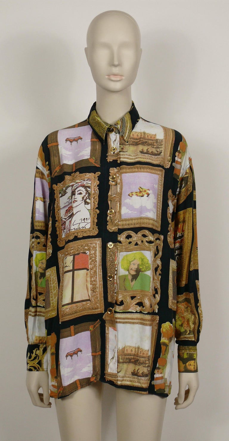 Moschino Vintage Iconic 90s Frame Art Gallery Shirt Size L For Sale at ...