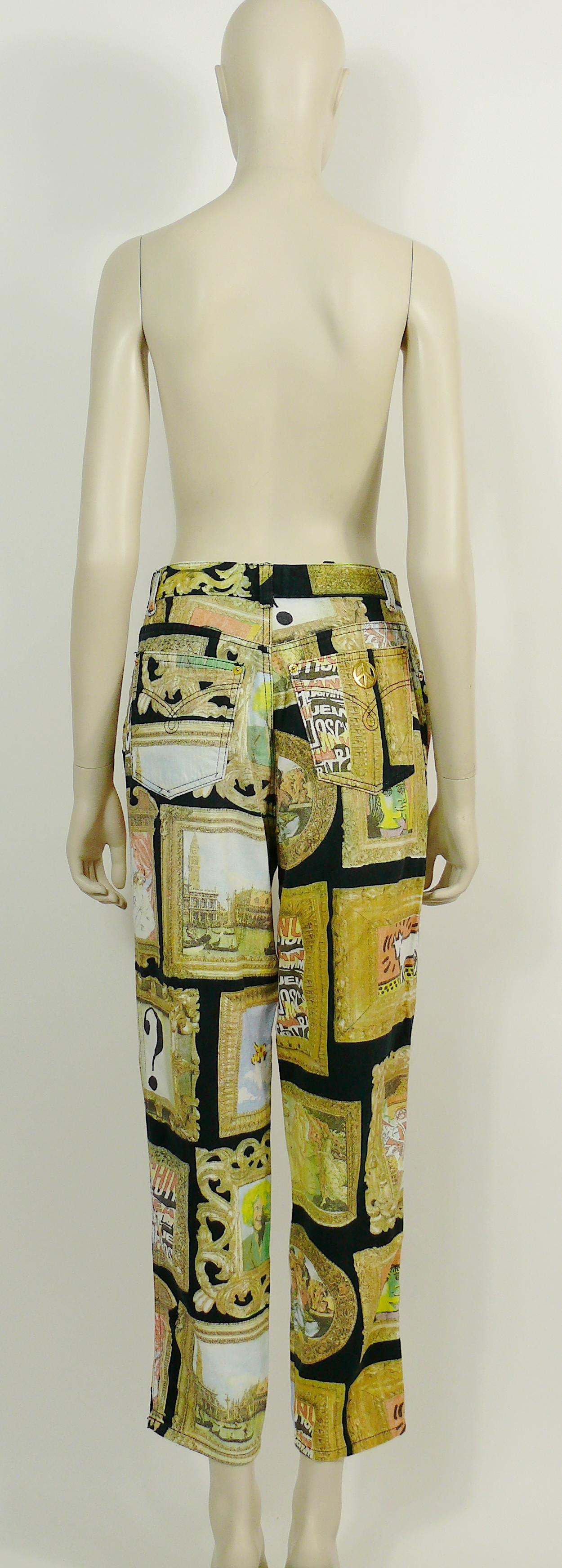 Moschino Vintage Iconic 90s Frame Art Gallery Trousers For Sale 2