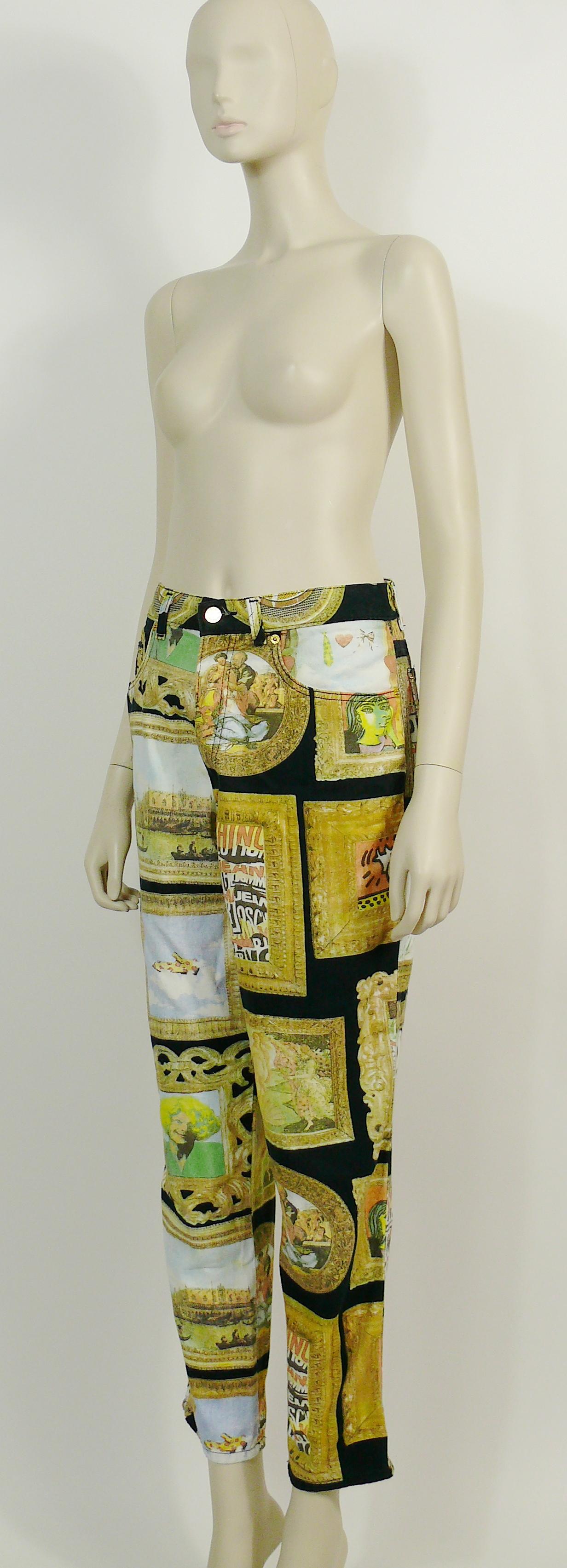 Women's Moschino Vintage Iconic 90s Frame Art Gallery Trousers For Sale