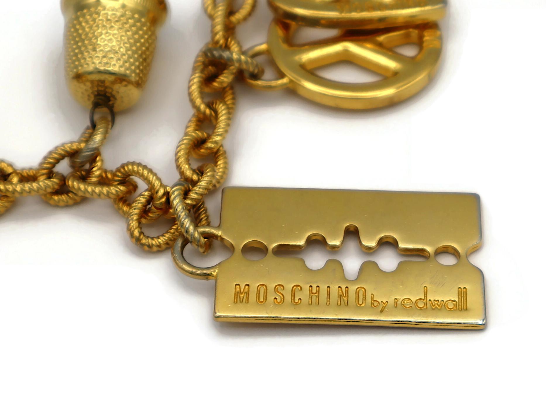 MOSCHINO Vintage Iconic Charm Tiered Belt Necklace For Sale 8