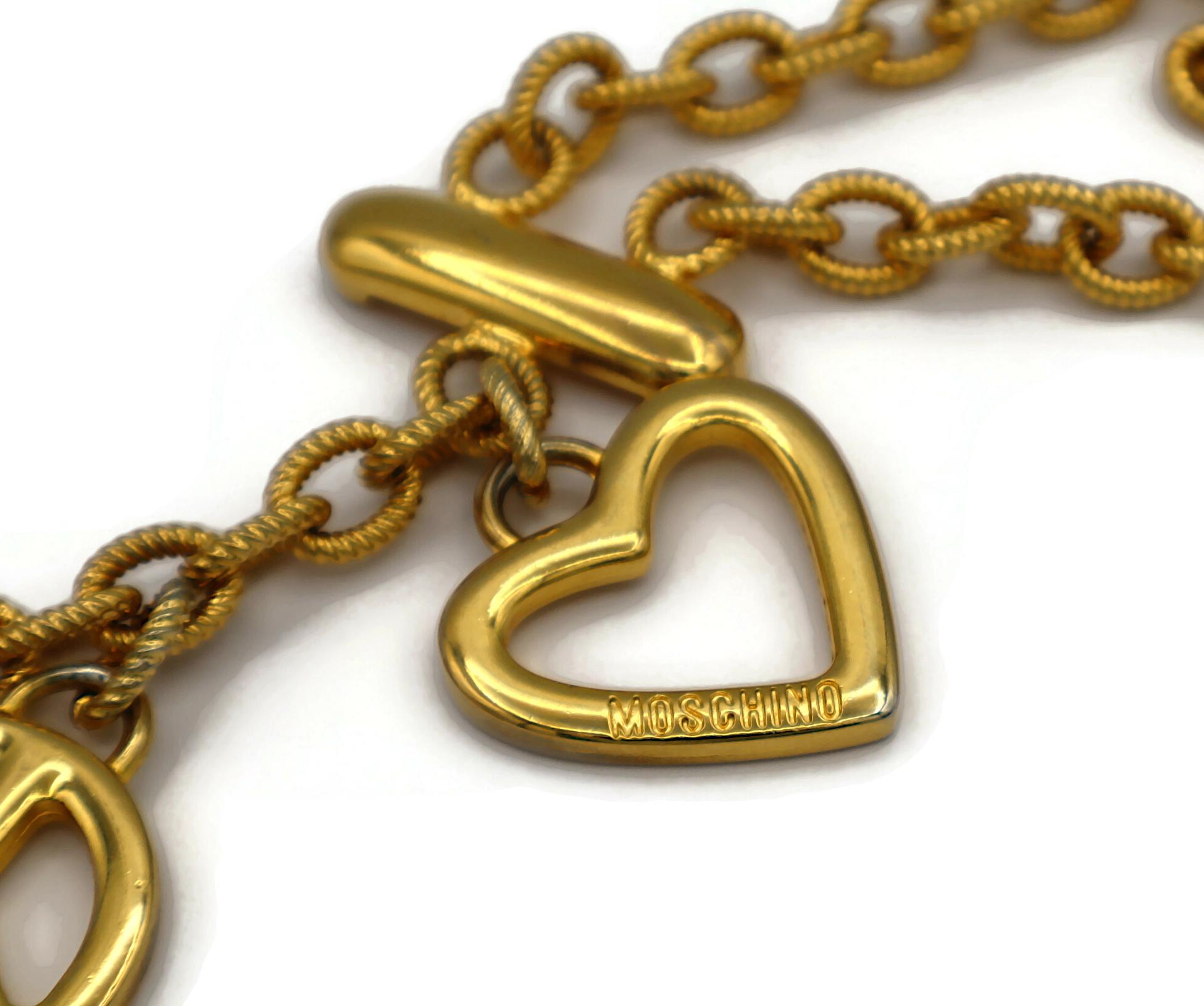 MOSCHINO Vintage Iconic Charm Tiered Belt Necklace For Sale 11