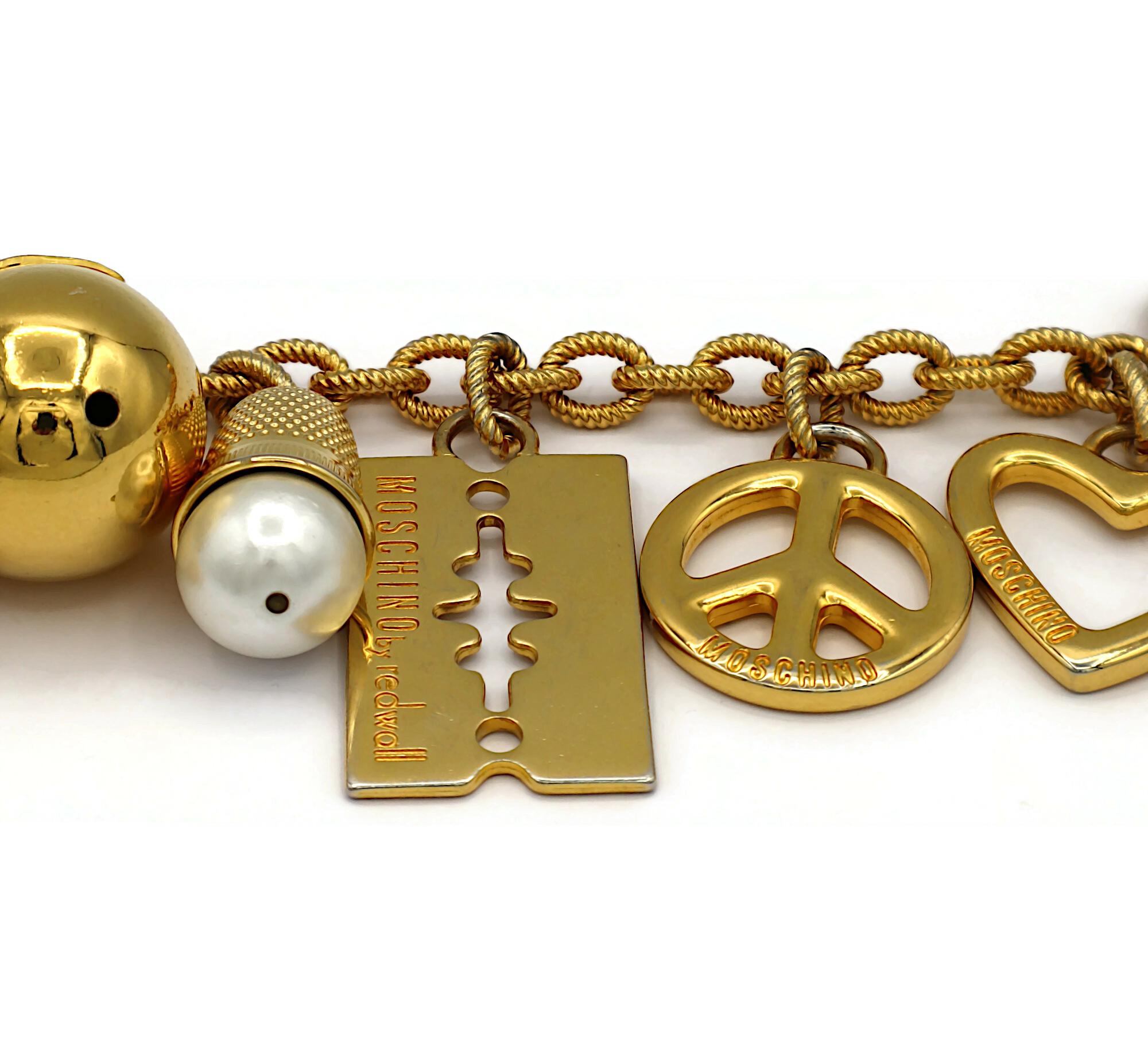 MOSCHINO Vintage Iconic Charm Tiered Belt Necklace For Sale 1