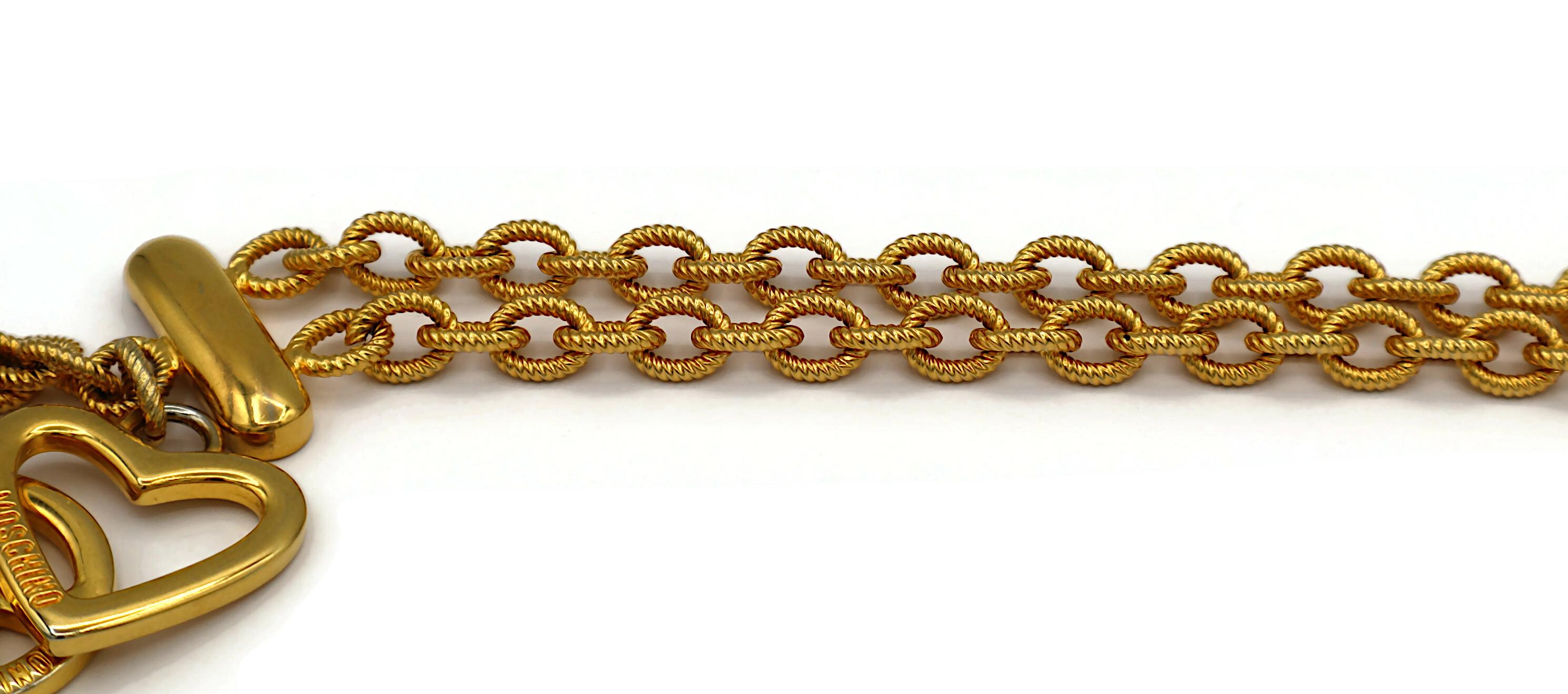 MOSCHINO Vintage Iconic Charm Tiered Belt Necklace For Sale 3