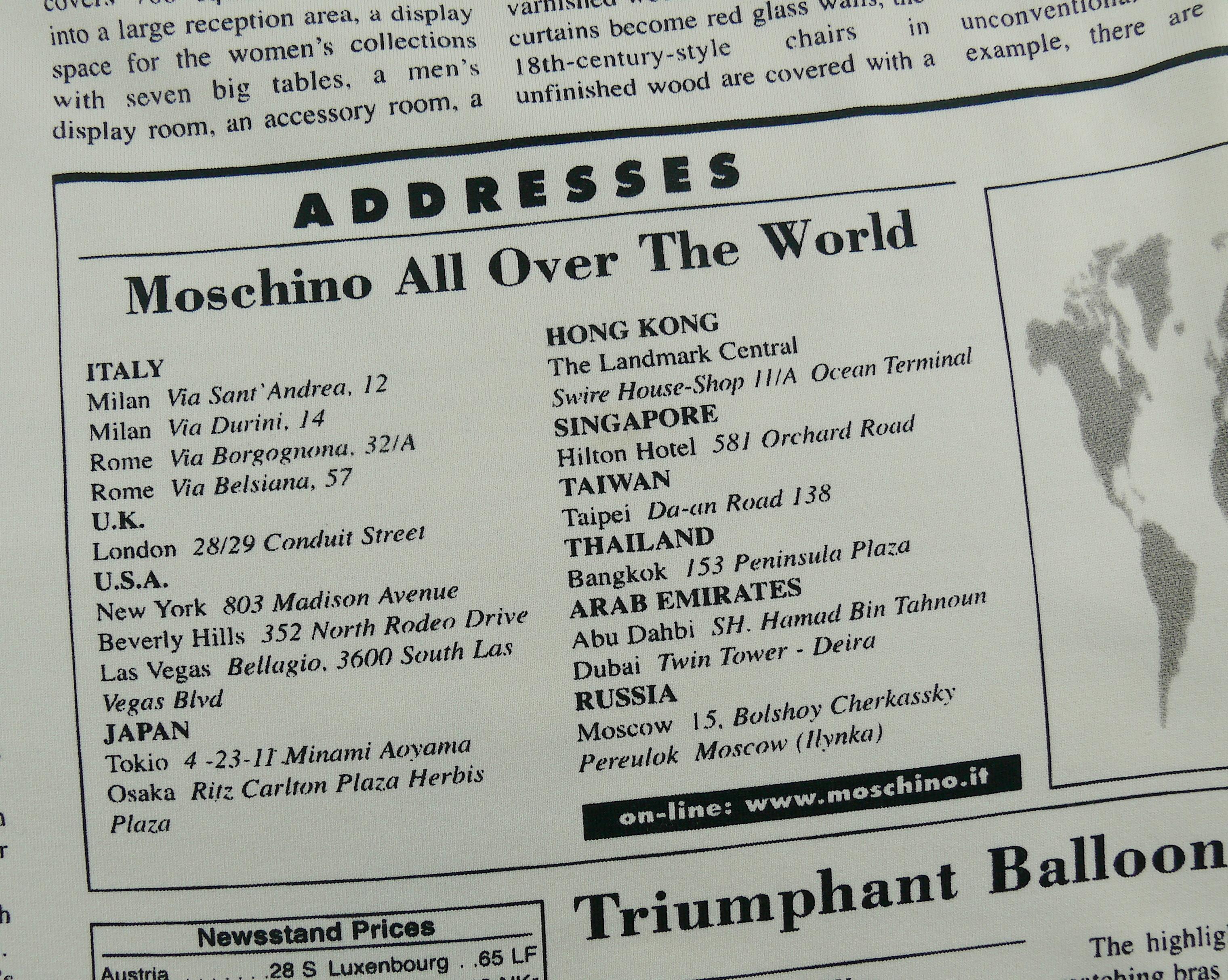 Moschino Vintage Iconic Newspaper 'Moschino Tribute' Print Maxi Dress US Size 8 5