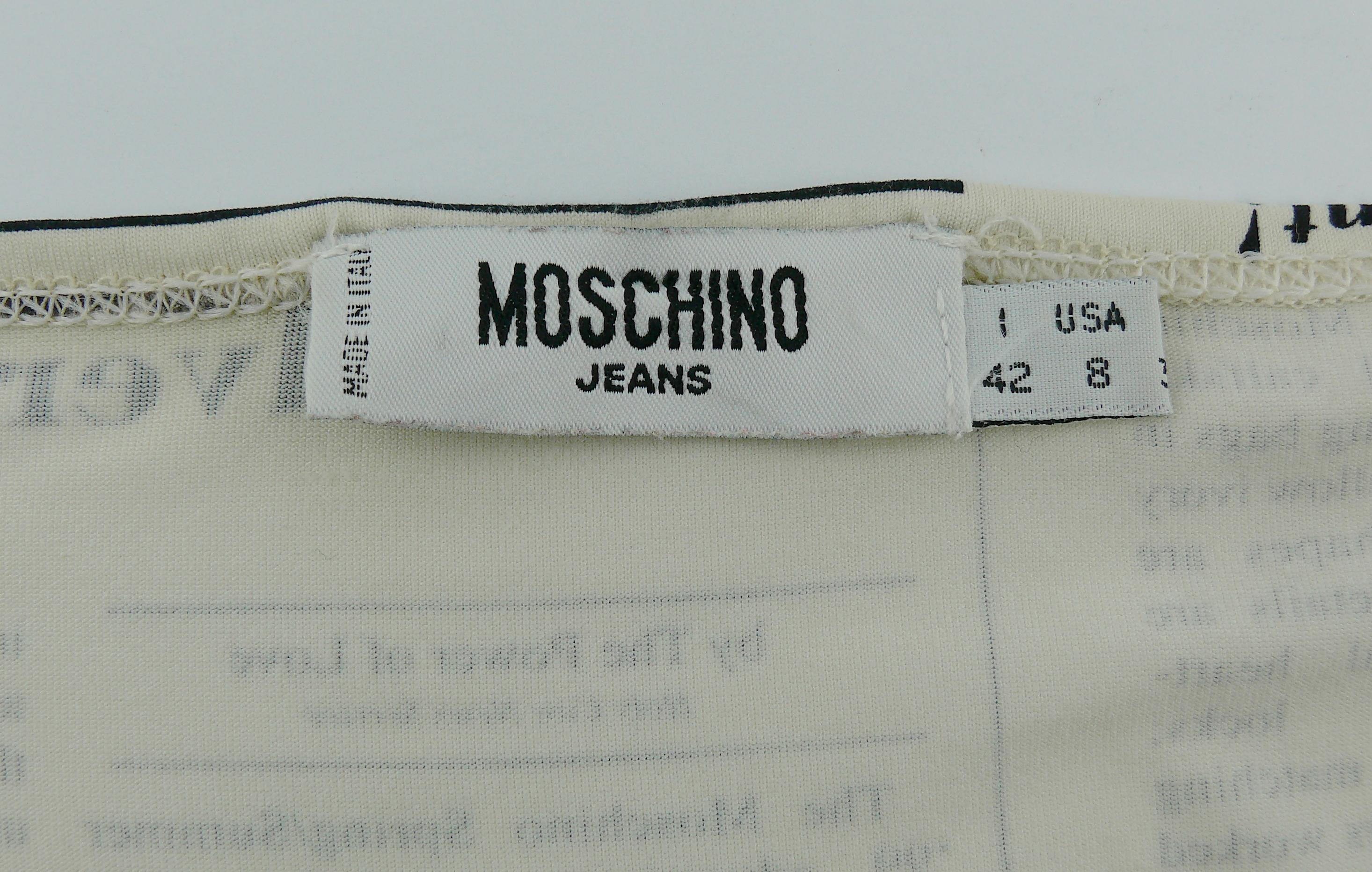 Moschino Vintage Iconic Newspaper 'Moschino Tribute' Print Maxi Dress US Size 8 6