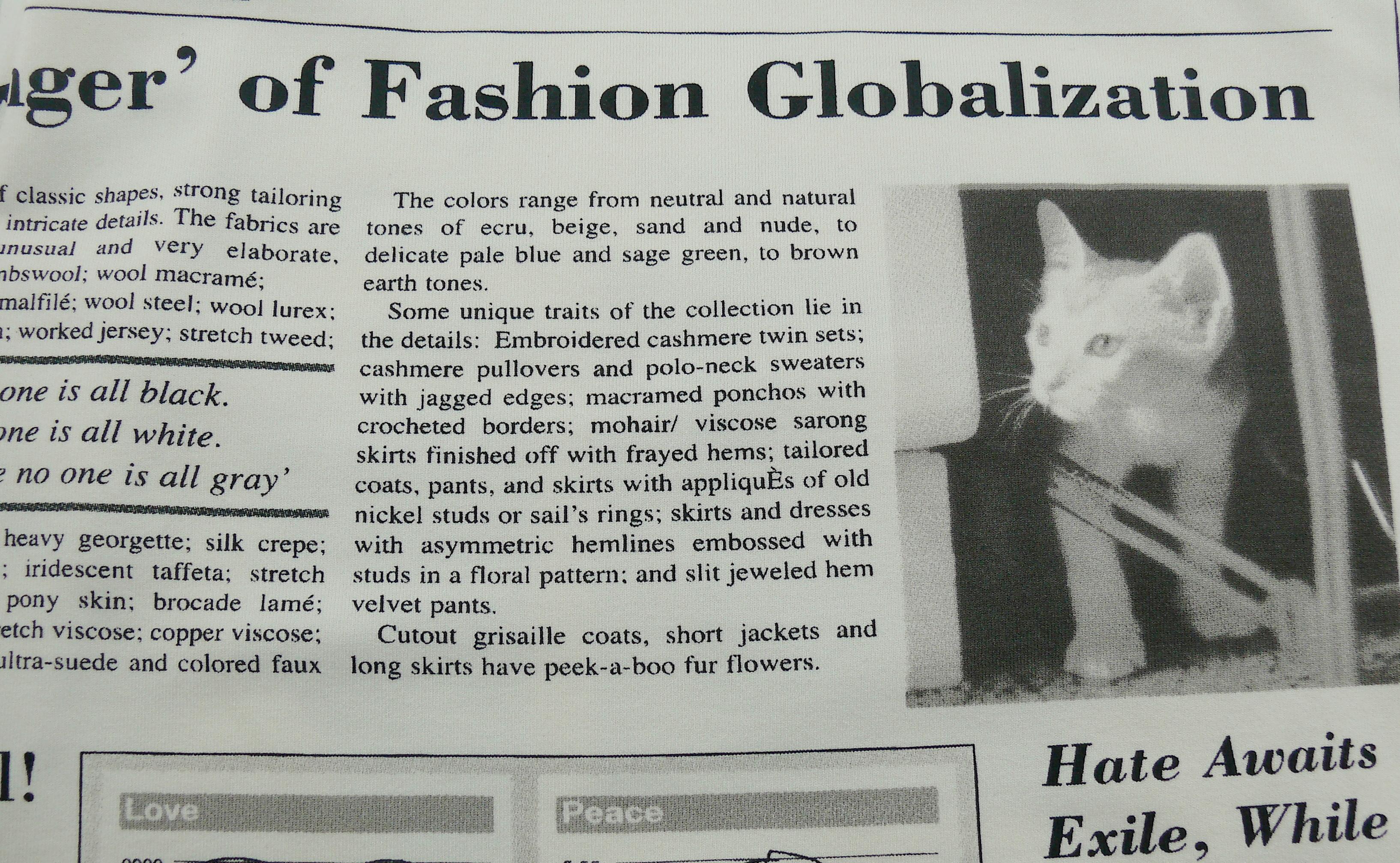 moschino newspaper print